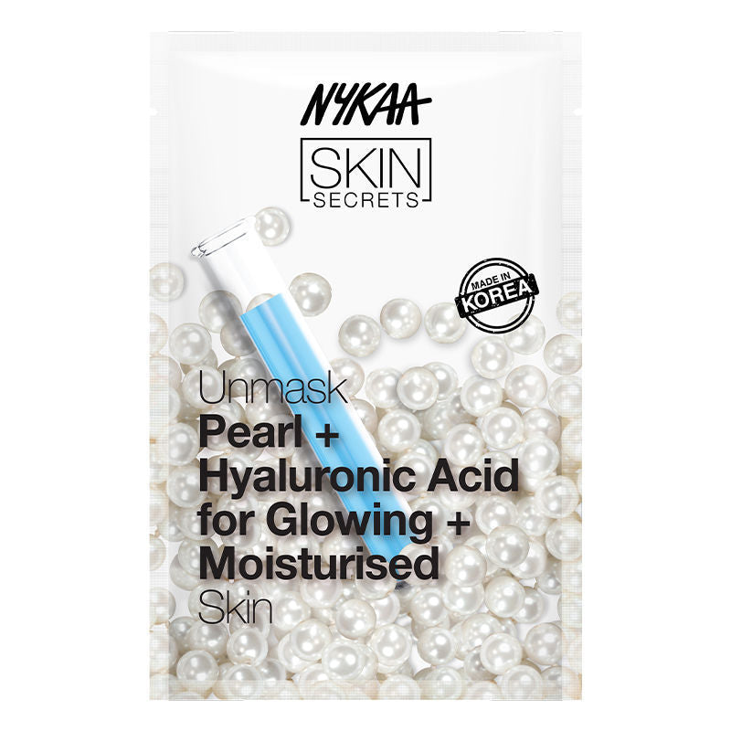 Nykaa Skin Secrets Active Solutions Pearl + Hyaluronic Acid Sheet Mask For Glowing Skin