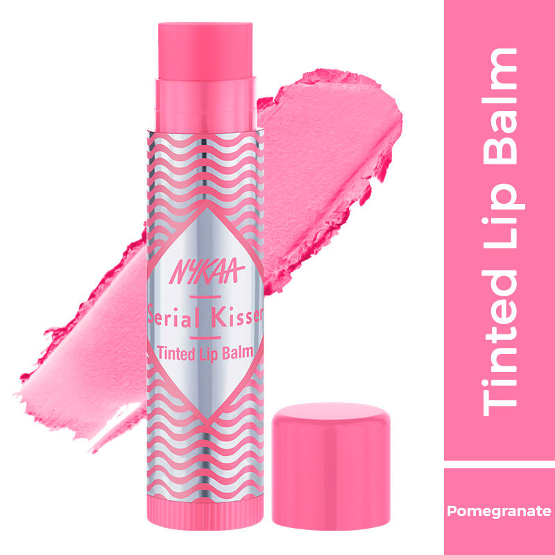 Nykaa Serial Kisser Moisturising Tinted Lip Balm With Shea Butter & Vitamin E - Pomegranate