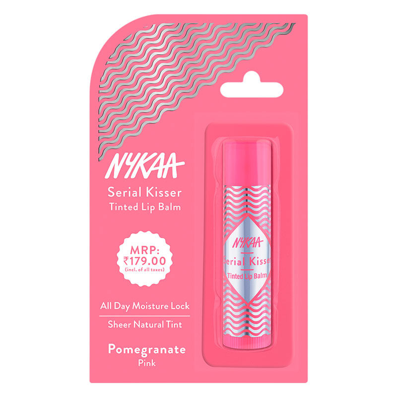 Nykaa Serial Kisser Moisturising Tinted Lip Balm With Shea Butter & Vitamin E - Pomegranate