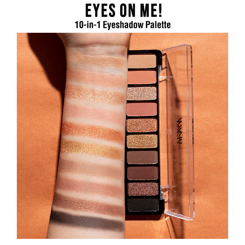 Nykaa Eyes On Me! 10-in-1 Eyeshadow Palette - Smokey at 8!