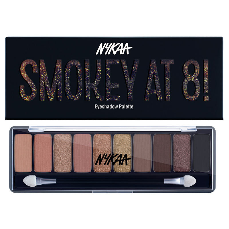 Nykaa Eyes On Me! 10-in-1 Eyeshadow Palette - Smokey at 8!